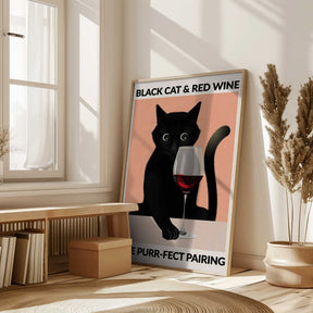 A4 Cat & Wine Purr Fect 01.png Poster