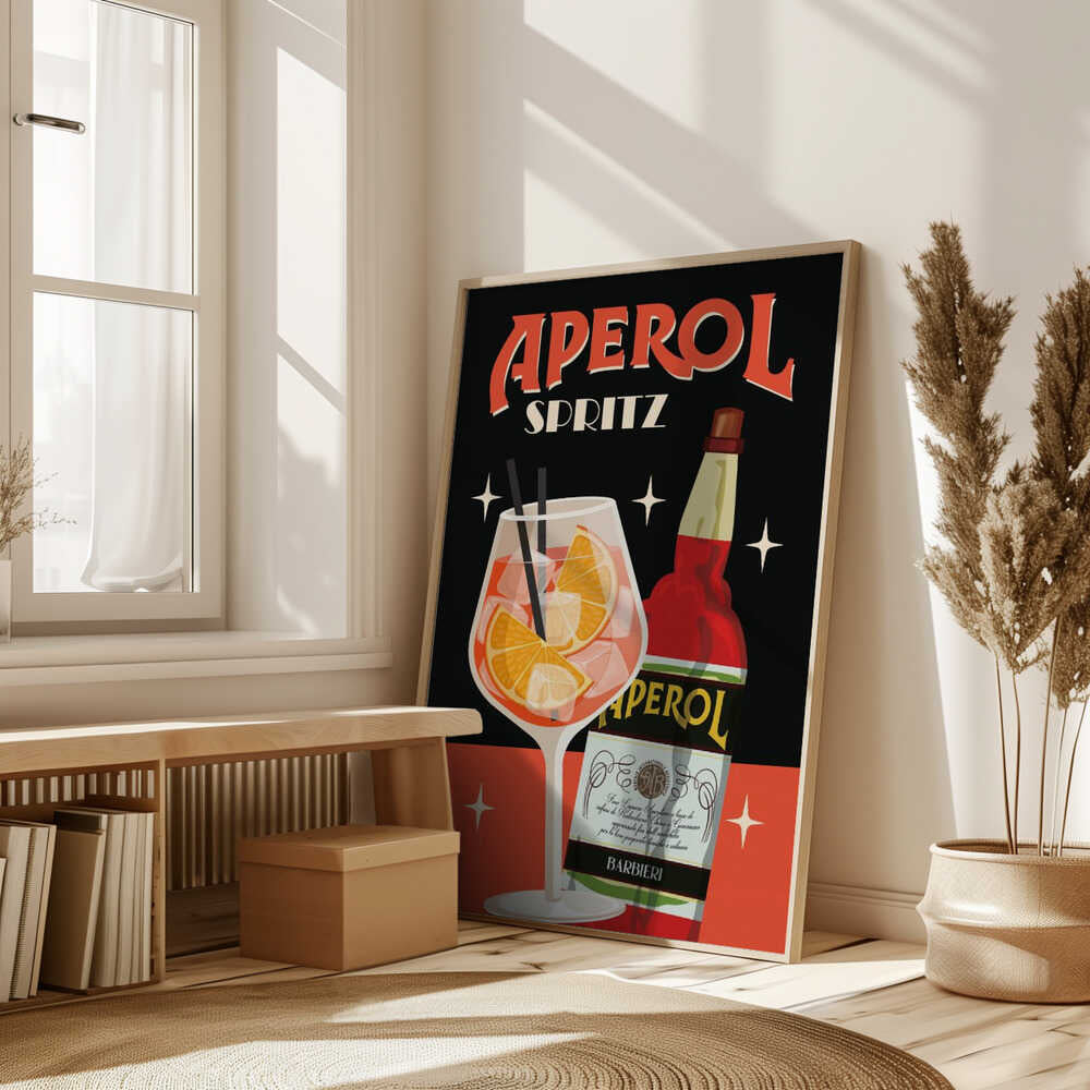 A4 Aperol Spritz 2 Black 01.png Poster