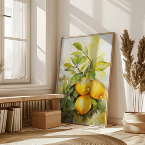 Lemons and Leaves Poster