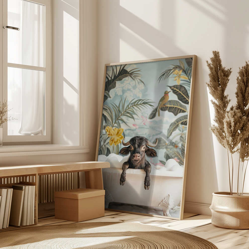 Tropical Buffalo Bath Poster