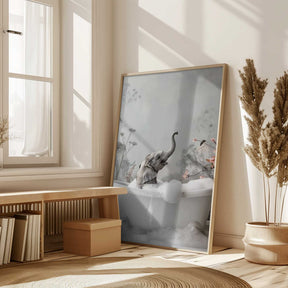 Elephant Bath Bliss Poster