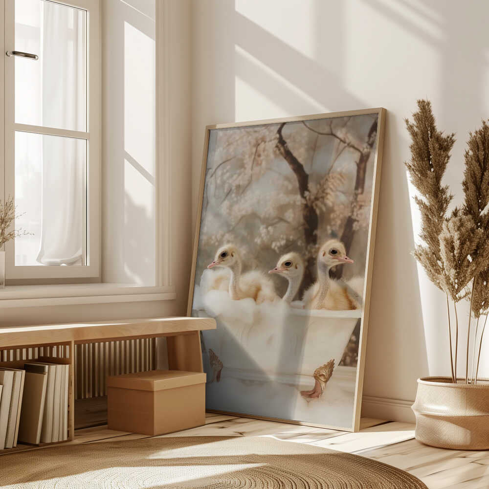 Bubbly Ostrich Trio Poster