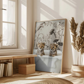 Cheetah Cub Bath Poster