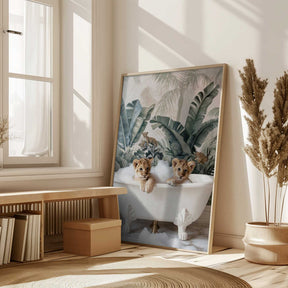 Tropical Lion Bath Poster
