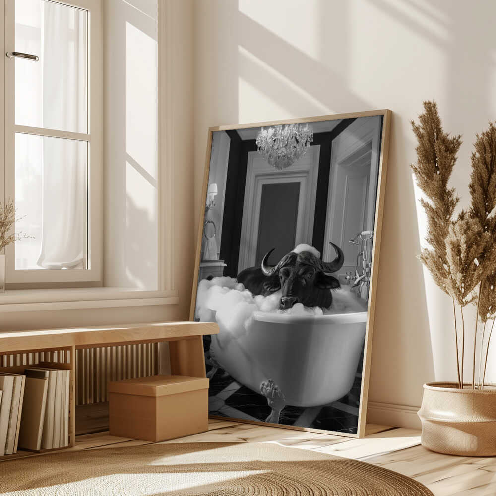 Curious Buffelo In the Tub Poster