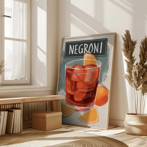 Vibrant Negroni Cocktail Poster