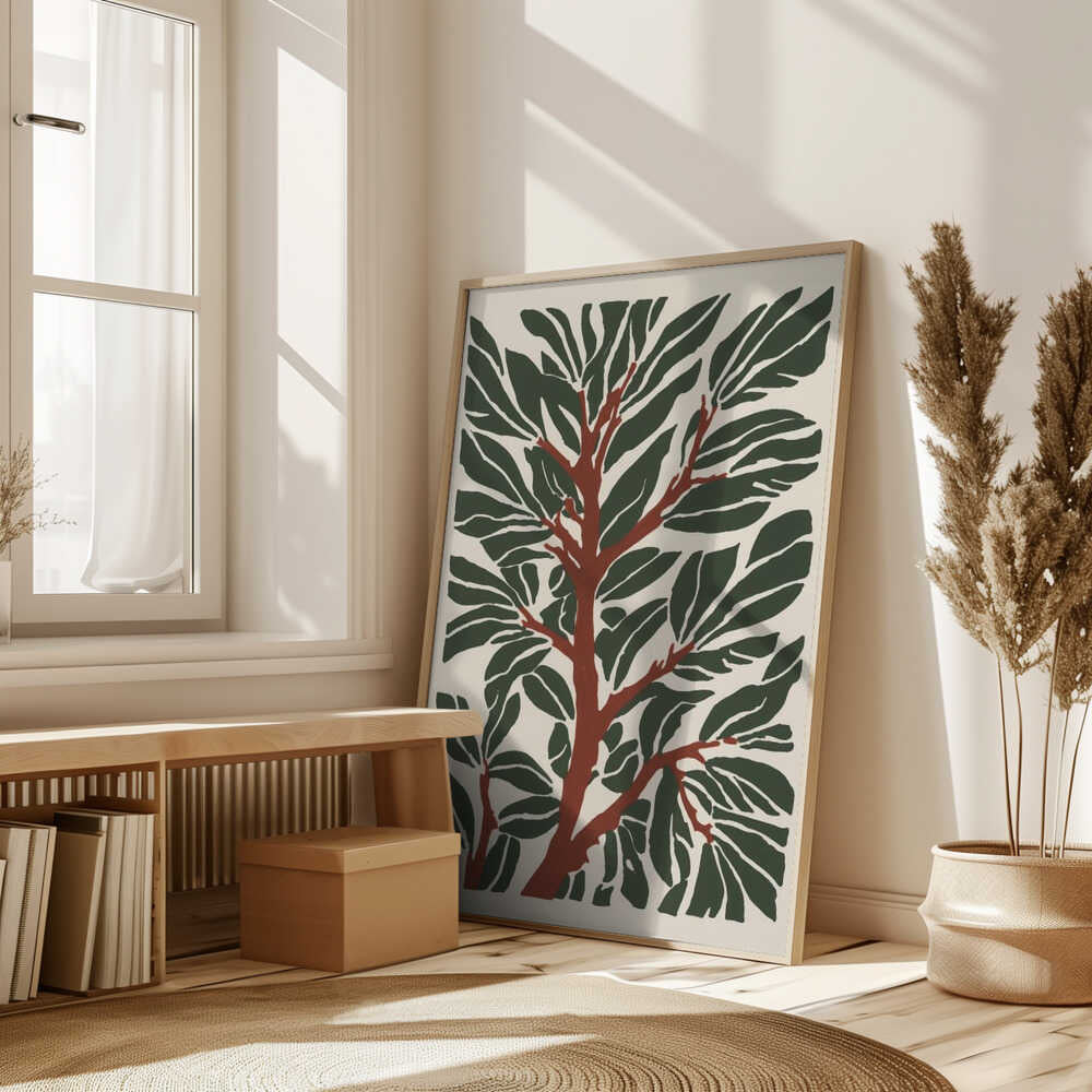 The Tree Branch with Green Leaves Poster