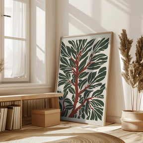 The Tree Branch with Green Leaves Poster