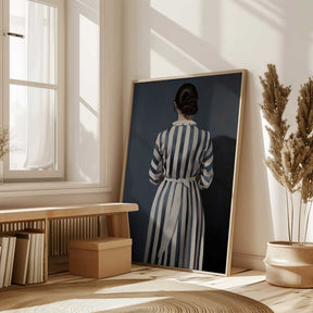 The Girl In Blue and White Striped Dress Poster