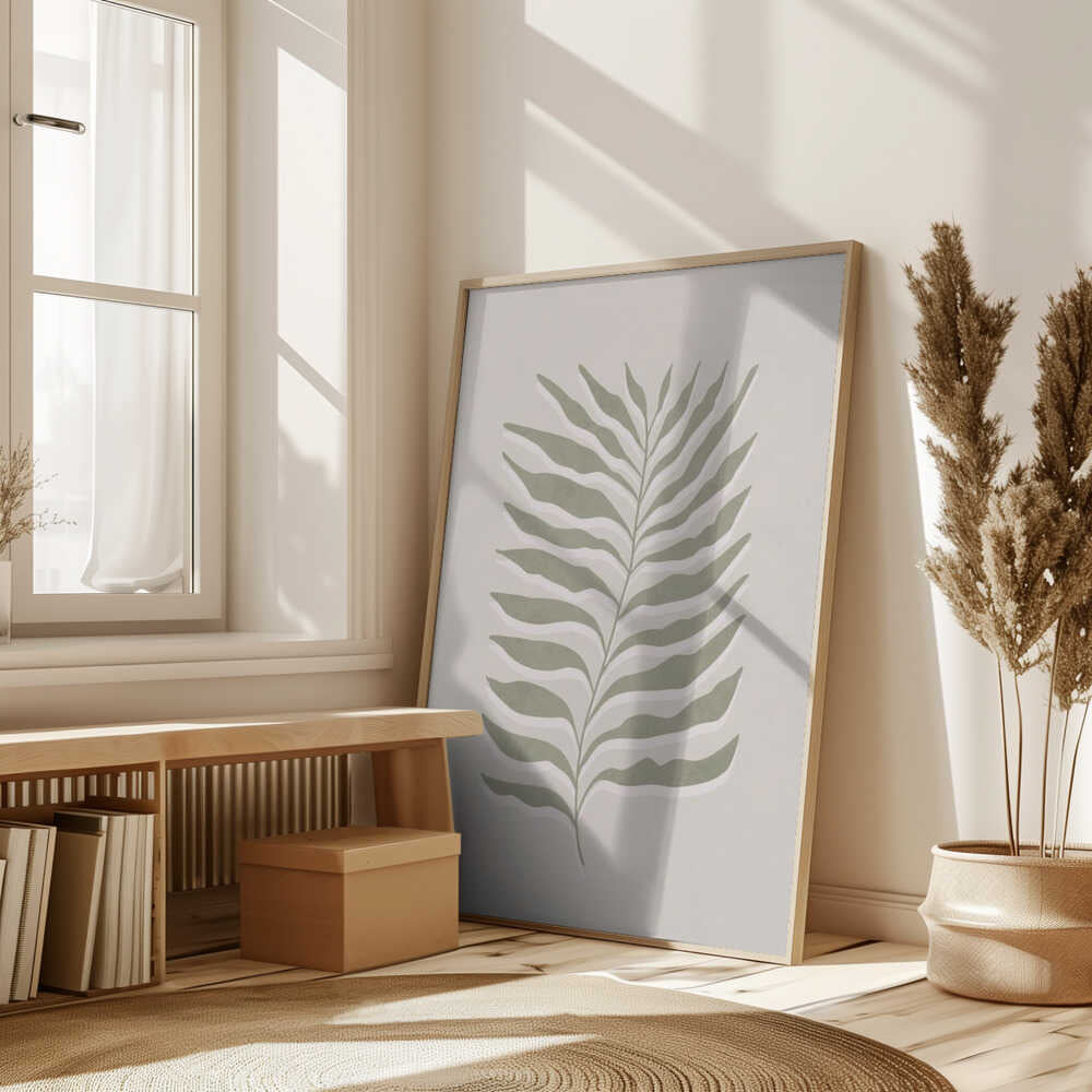 Olive Green Leaf Poster