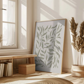 Olive Green Leaves Poster