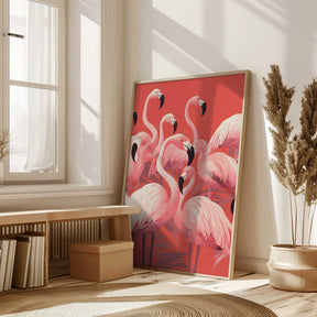 Vibrant Pink Flamingos Poster
