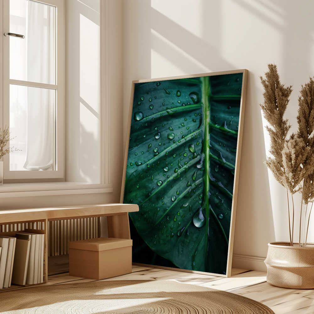 Rain Kissed Leaf Poster
