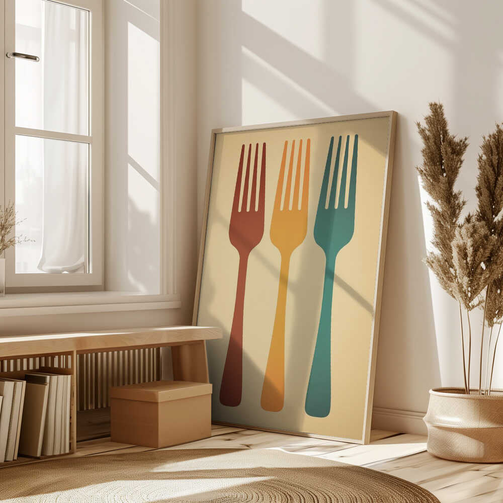 Colorful Fork Trio Poster
