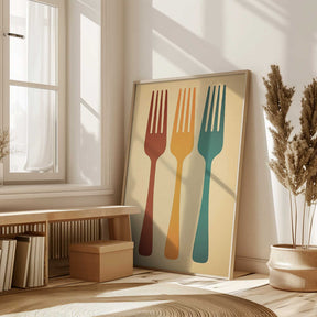 Colorful Fork Trio Poster