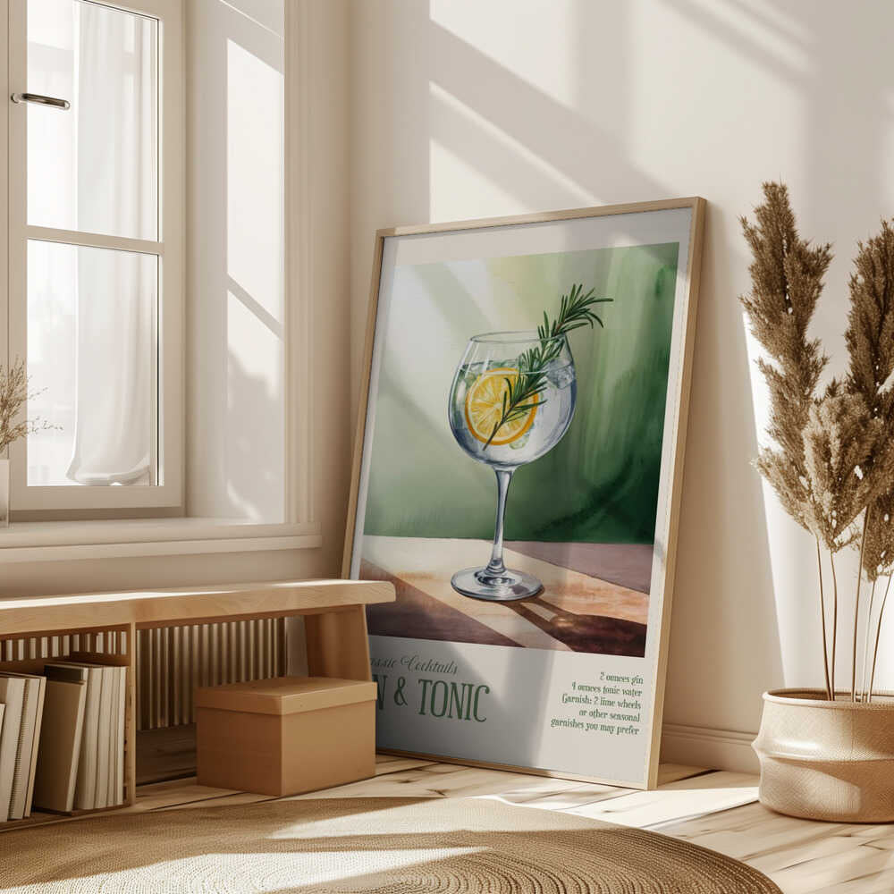 Classic Cocktails - Gin and Tonic Poster