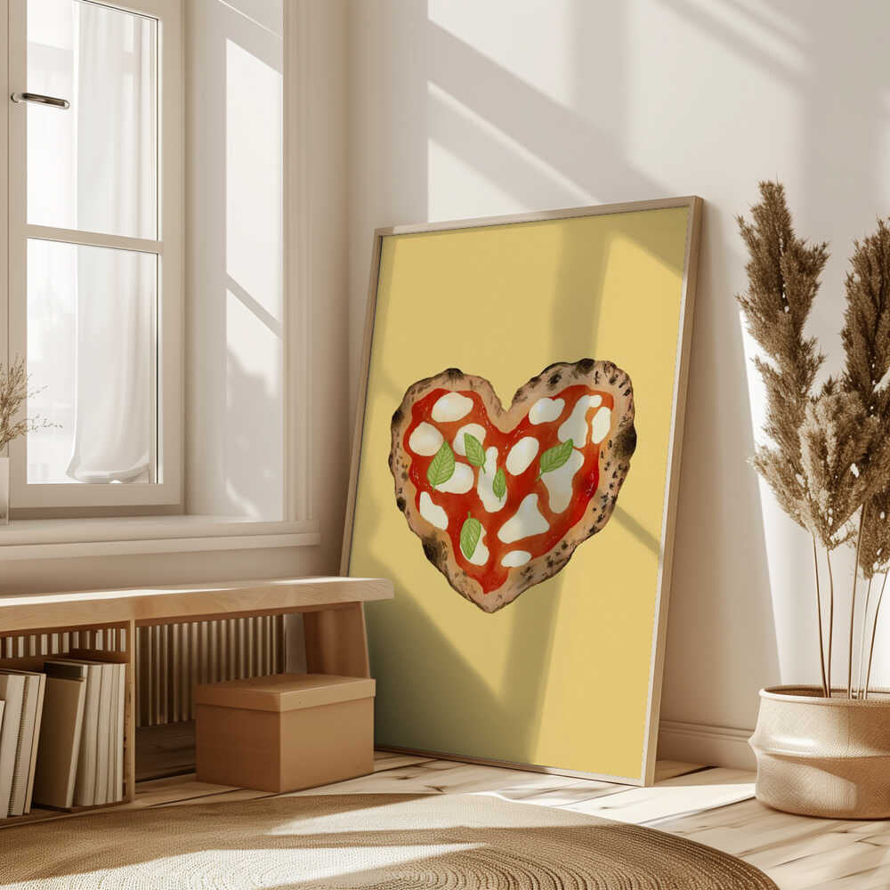 Pizza Heart light yellow Poster