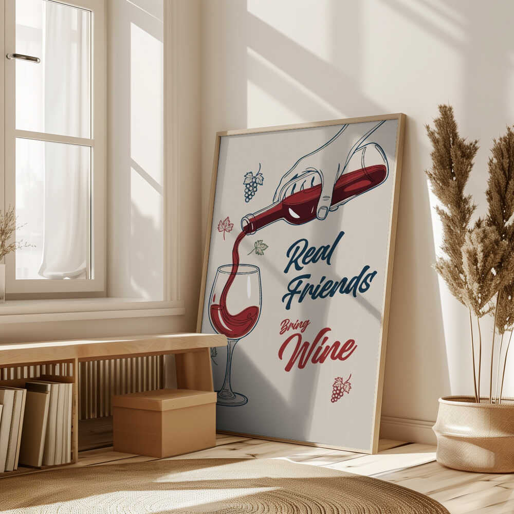 Real Friends Bring Wine Poster