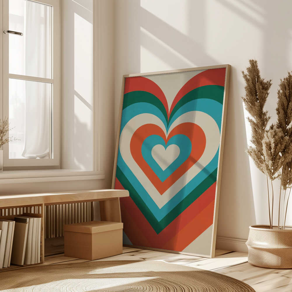 Concentric Hearts Poster