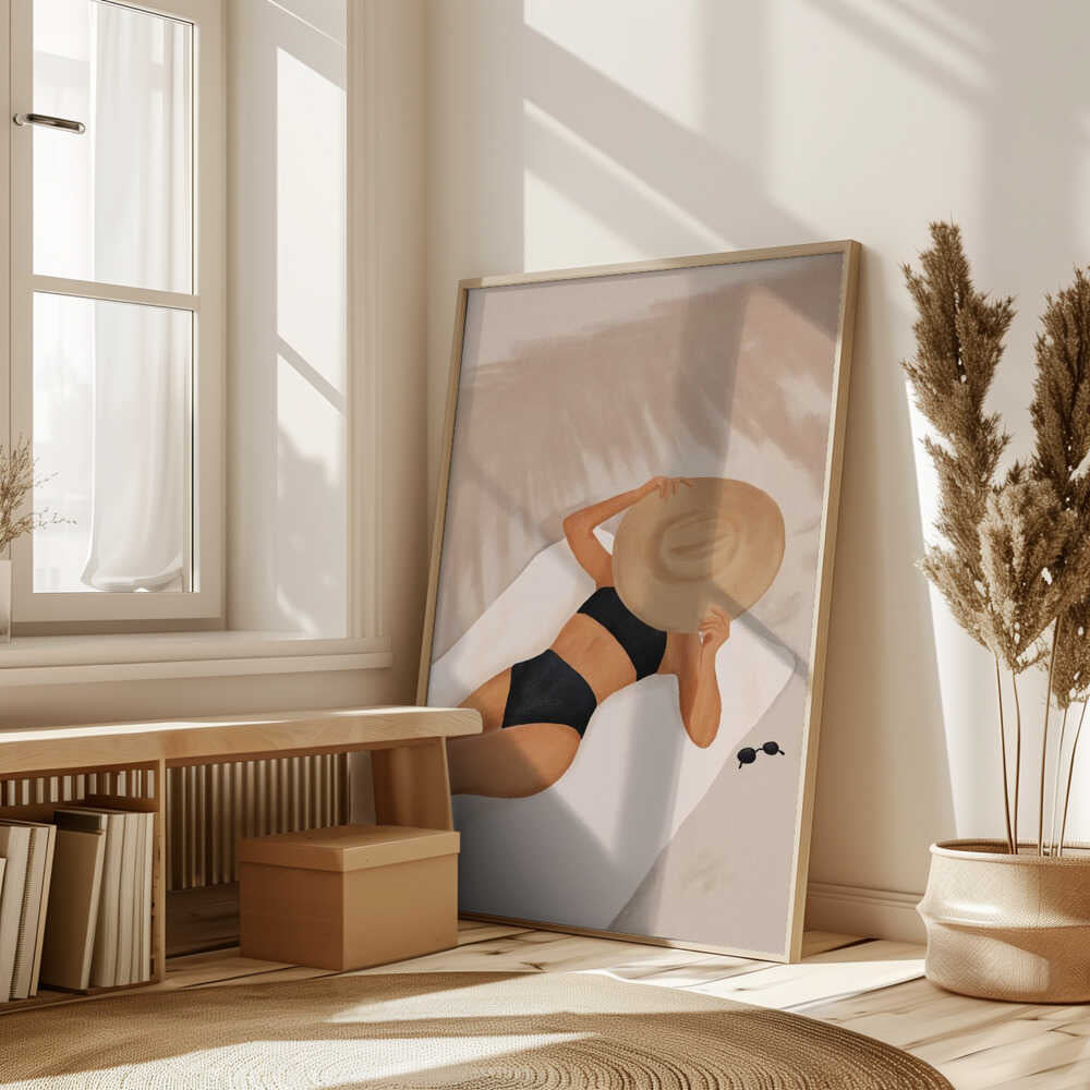 Serene Sunbathing Poster