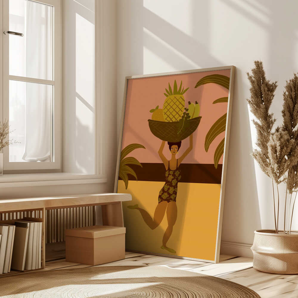 Tropical fruit at the beach Poster