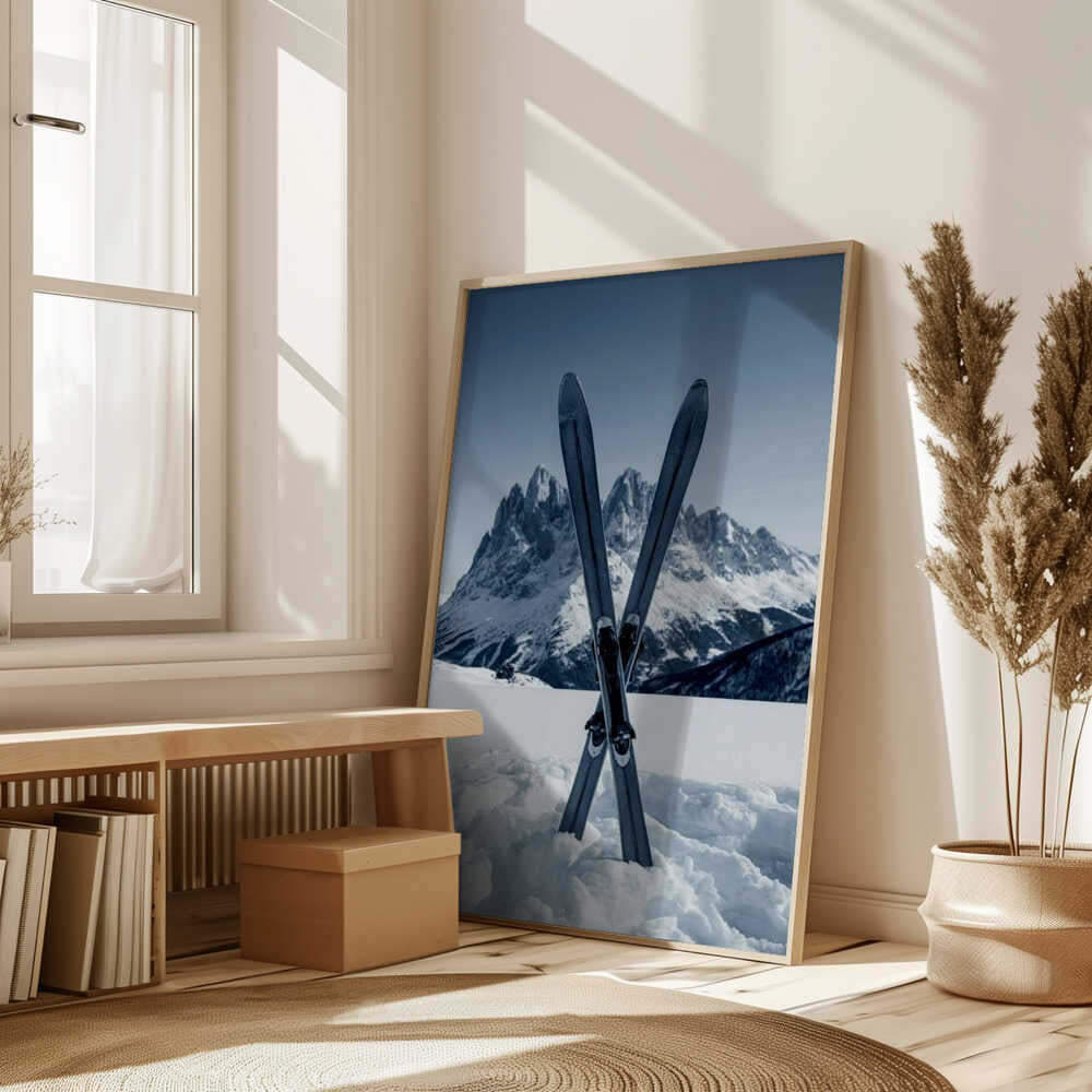 Crossed Skis Poster