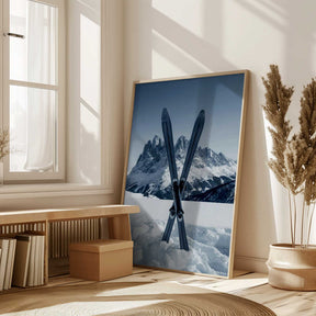 Crossed Skis Poster