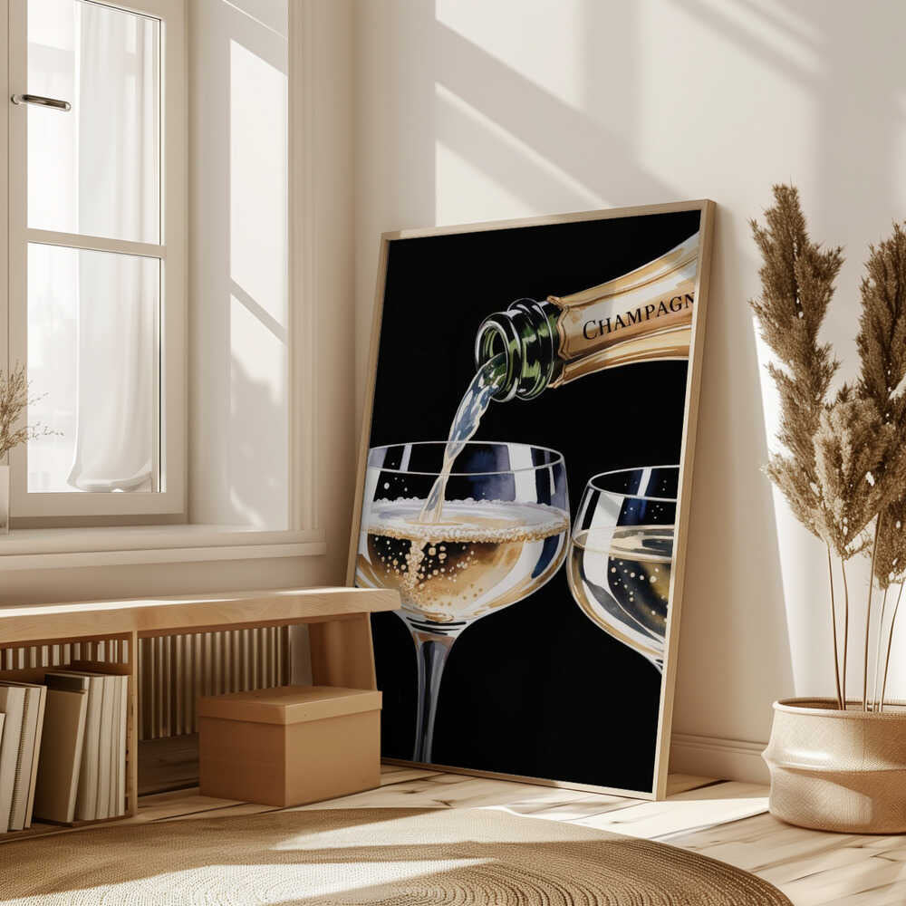 Pouring Champagne Poster