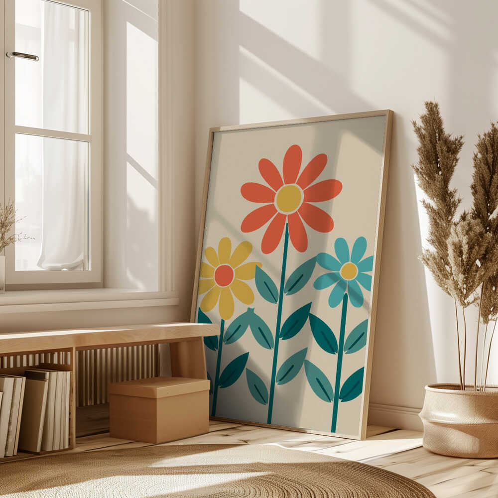 Boho Flowers Series No 7 Poster