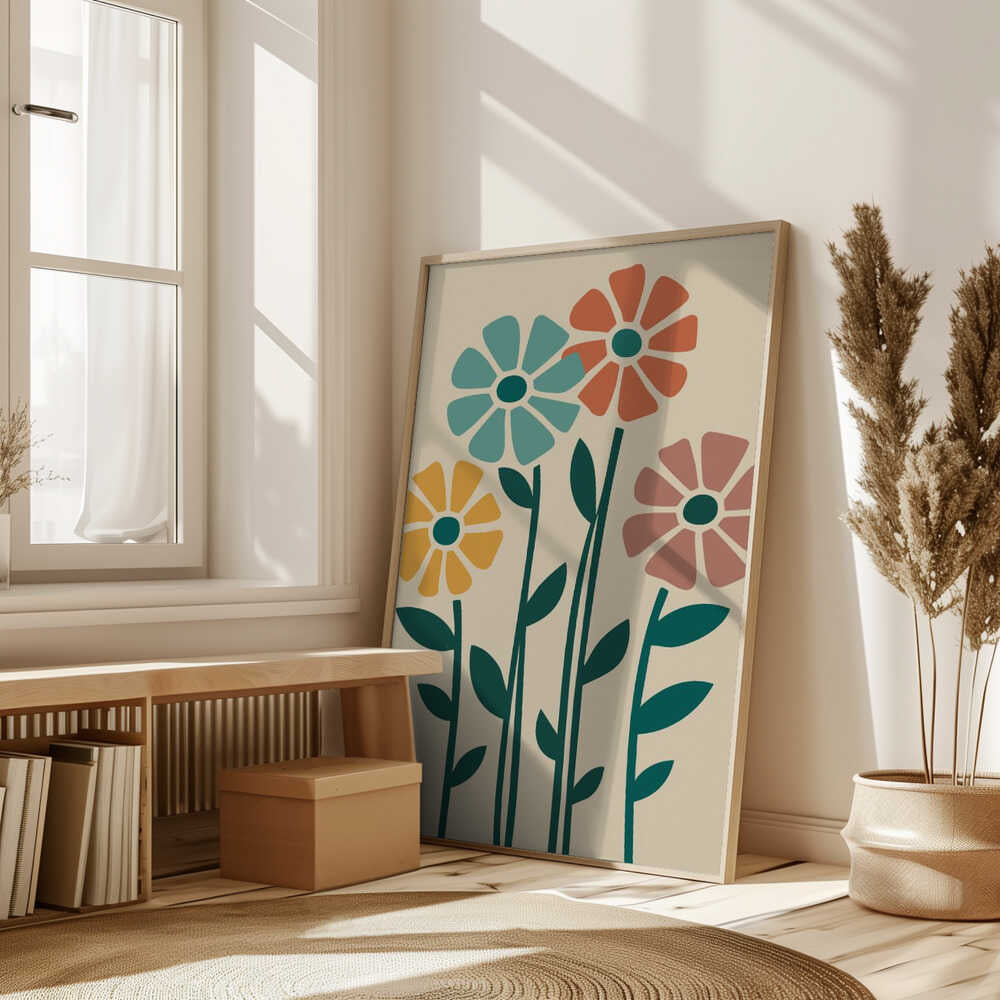 Boho Flowers Series No 5 Poster