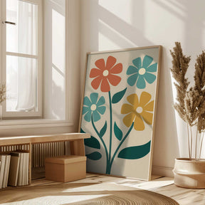 Boho Flowers Series No 4 Poster