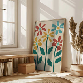 Boho Flowers Series No 3 Poster