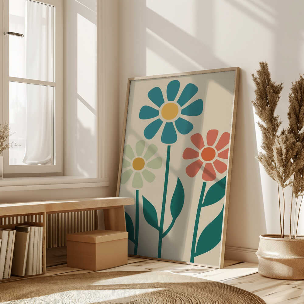 Boho Flowers Series No 1 Poster