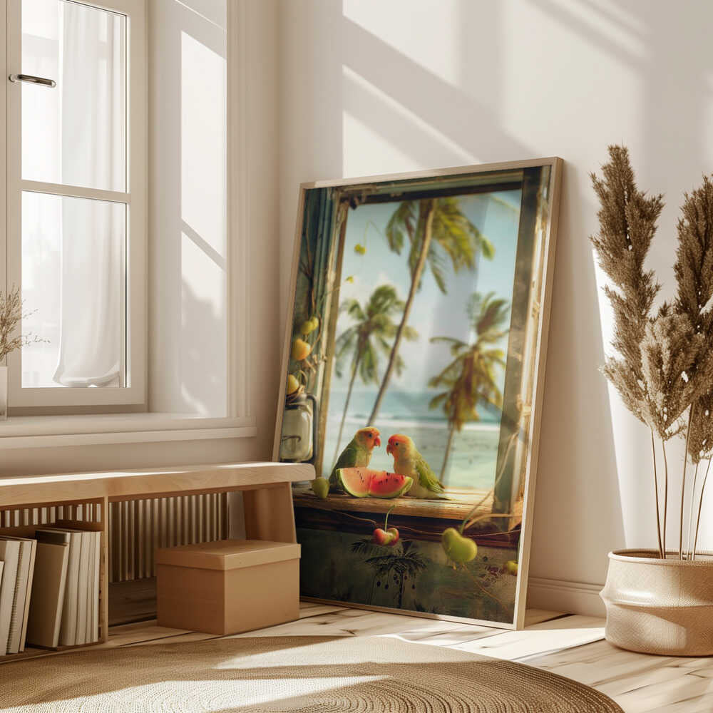 Tropical Lovebirds Poster