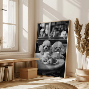 Poodles At the Café Poster