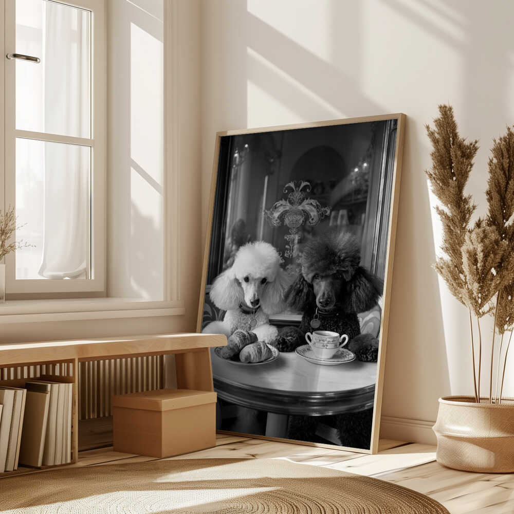 Parisian Poodle Breakfast Poster