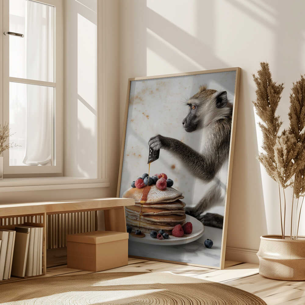 Monkey Maple Morning Poster