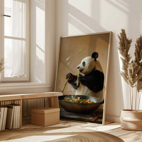 Panda Stir Fry Chef Poster