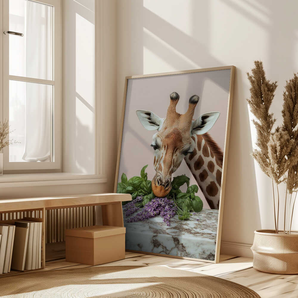 Giraffe’s Herbal Delight Poster