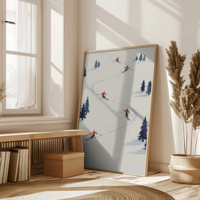 Five Skiers Poster