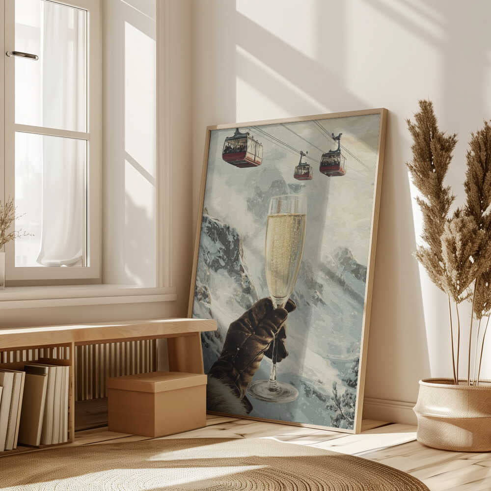 Bubbly Skiing Poster