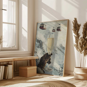 Bubbly Skiing Poster
