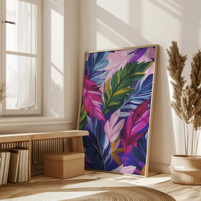 Vivid Jewel Leaves Poster