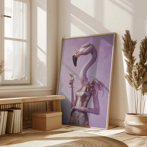 Flamingo In Cocktail Dress Poster