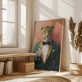 Leopard In Green Tuxedo Poster