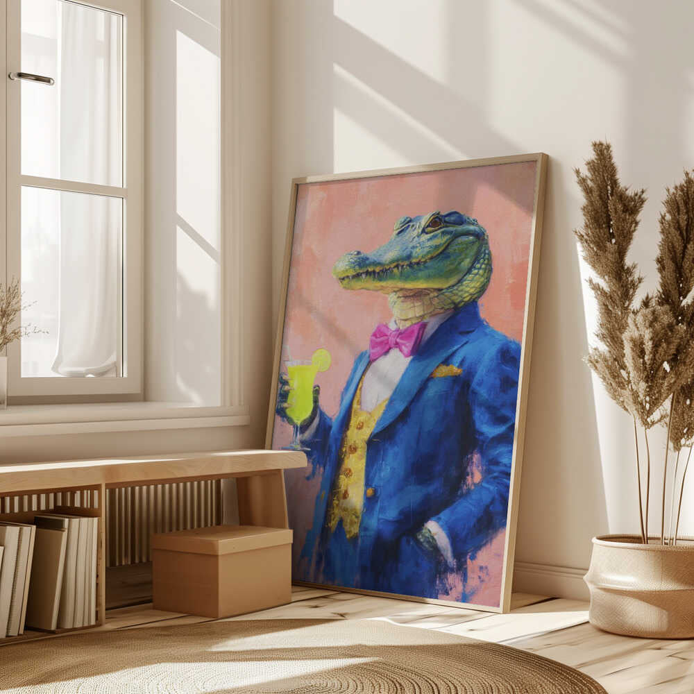 Crocodile In a Blue Suit Poster