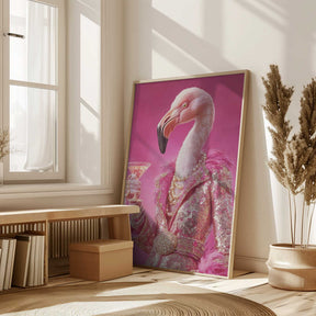 Flamingo In a Disco Jumpsuit Poster