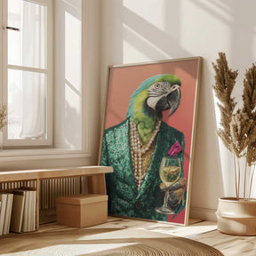 Parrot In Emerald Green Blazer Poster