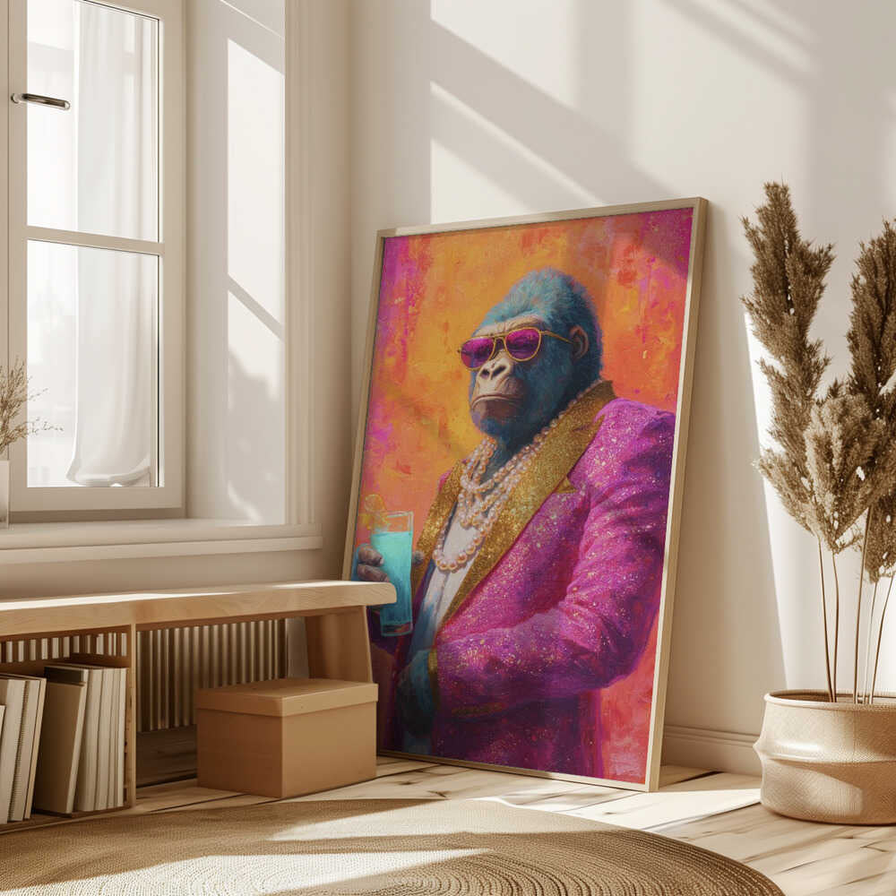 Gorilla In Pink Tuxedo Poster