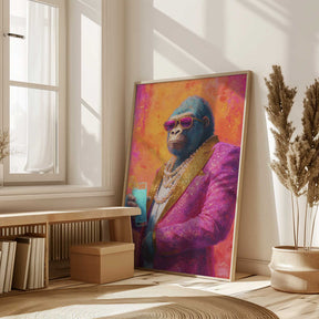 Gorilla In Pink Tuxedo Poster
